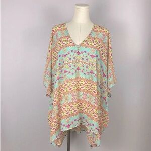 Show Me Your MuMu Peta Tunic Bohemian Multicolor V-Neck Women's Top